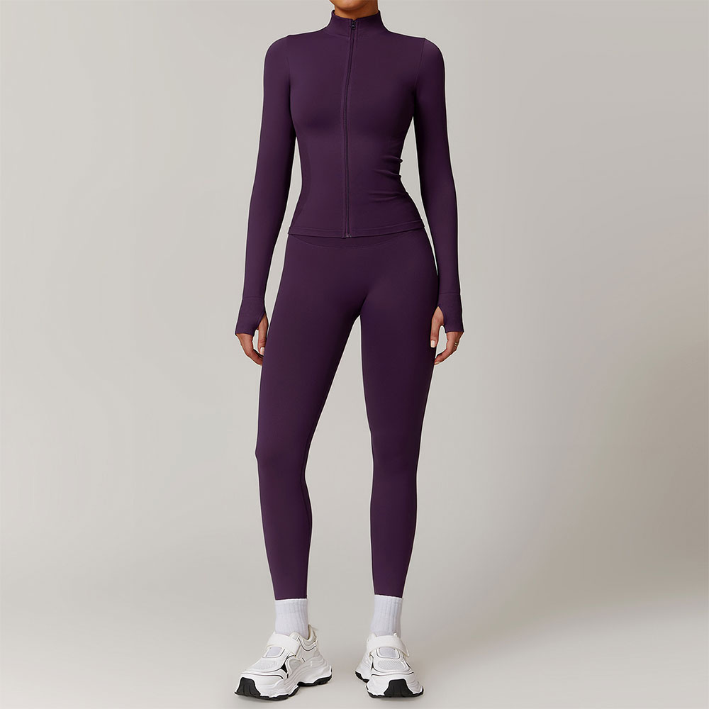 Yoga Fitness Jacket - Women Seamless Yoga Set 2PCS Workout