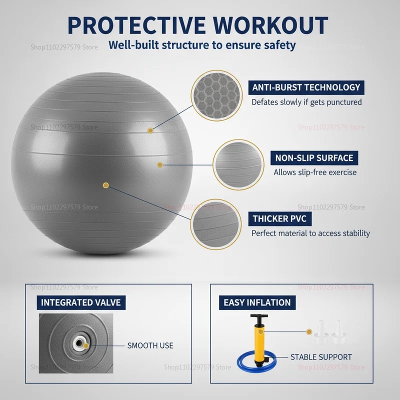 Anti-Burst Yoga Ball with Pump - огляд і ціна Bosu Ball Balance