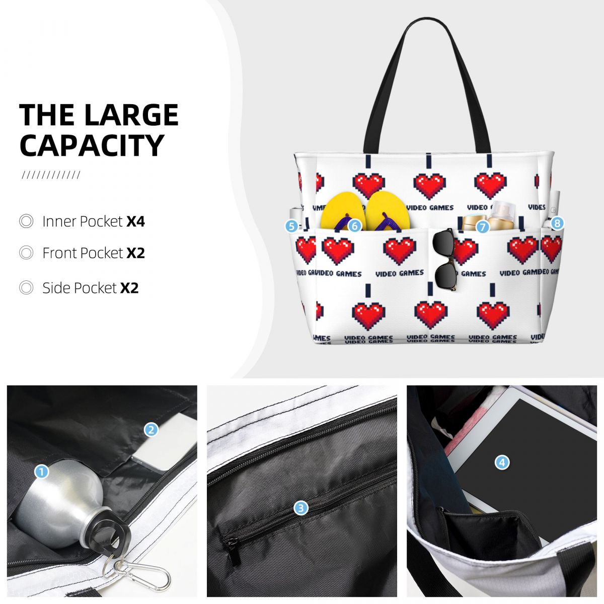 I Heart Video Games Beach Tote - огляд і ціна Yoga Fitness Video